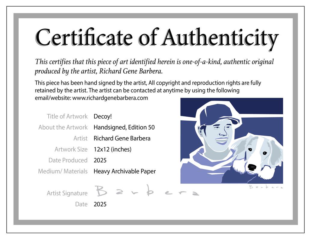 Richard Gene Barbera Signed LE Classic Series - "Shohei with Decoy" 2025 12x12 Original Art Print (Barbera) at PristineAuction.com Richard Gene Barbera Signed LE Classic Series - "Shohei with Decoy" 2025 12x12 Original Art Print (Barbera) at PristineAuction.com