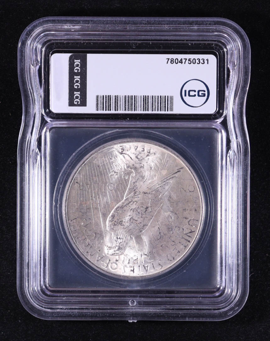 1922 Peace Silver Dollar (ICG MS64) at PristineAuction.com 1922 Peace Silver Dollar (ICG MS64) at PristineAuction.com