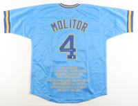 Paul Molitor Signed Career Highlight Stat Jersey (Beckett) at PristineAuction.com