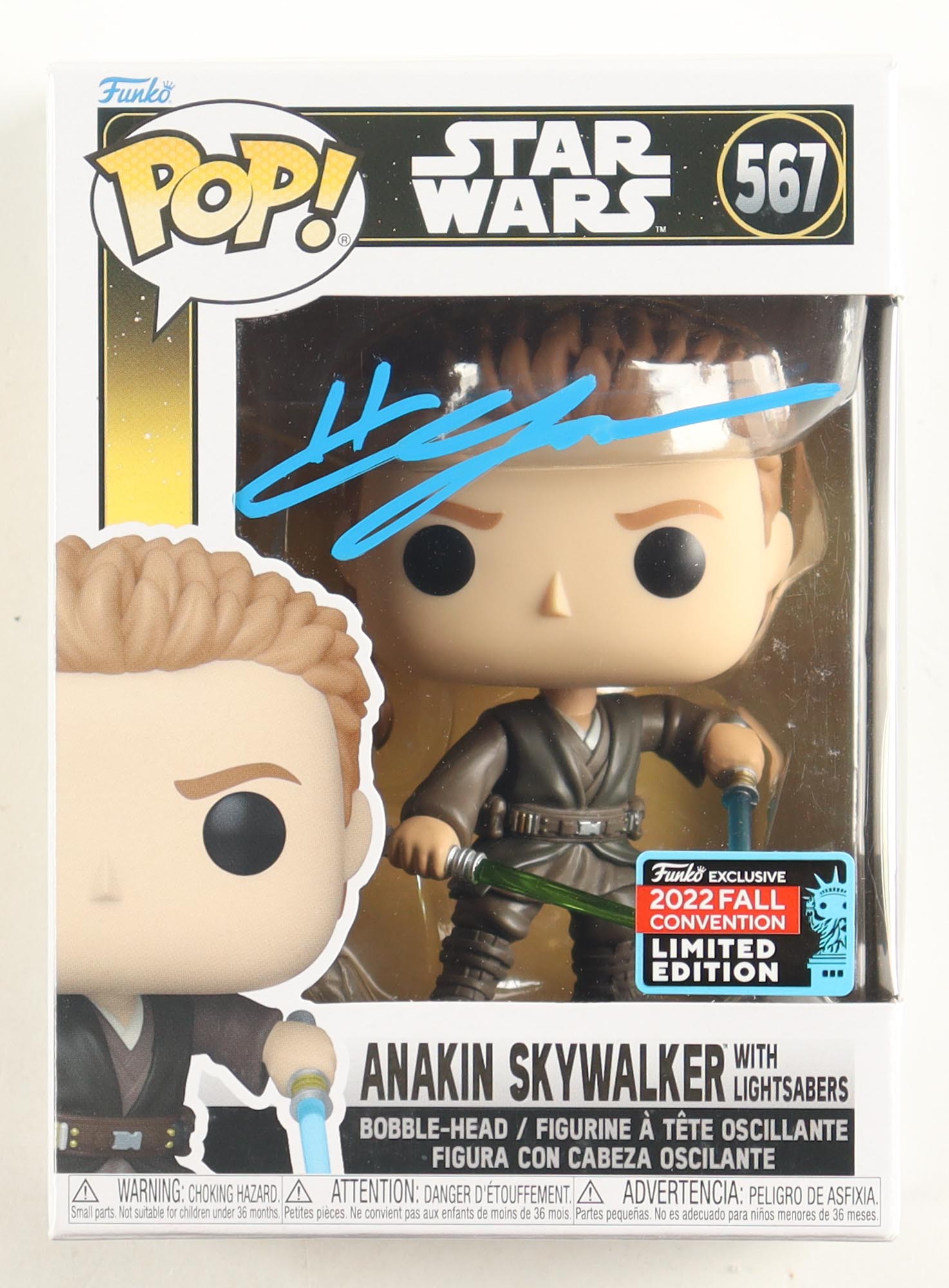 Hayden Christensen Signed "Star Wars" #567 Anakin Skywalker with Lightsabers Funko Pop! Vinyl Figure (Beckett) at PristineAuction.com Hayden Christensen Signed "Star Wars" #567 Anakin Skywalker with Lightsabers Funko Pop! Vinyl Figure (Beckett) at PristineAuction.com
