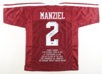 Johnny Manziel Signed Career Highlight Stat Jersey (Beckett) at PristineAuction.com