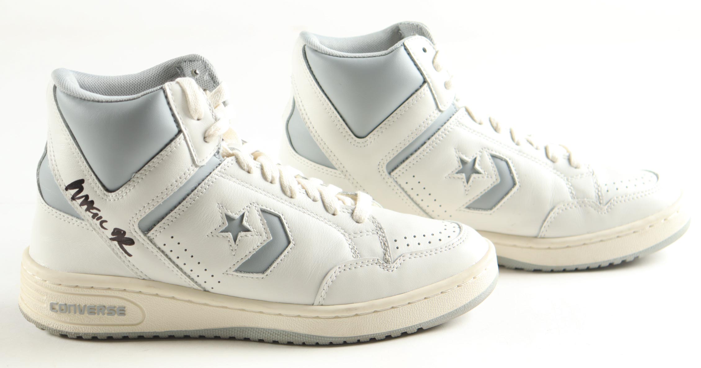 Magic Johnson & Larry Bird Signed Set of (2) Converse All-Star Basketball Shoes with Display Case (PSA & Beckett) at PristineAuction.com Magic Johnson & Larry Bird Signed Set of (2) Converse All-Star Basketball Shoes with Display Case (PSA & Beckett) at PristineAuction.com