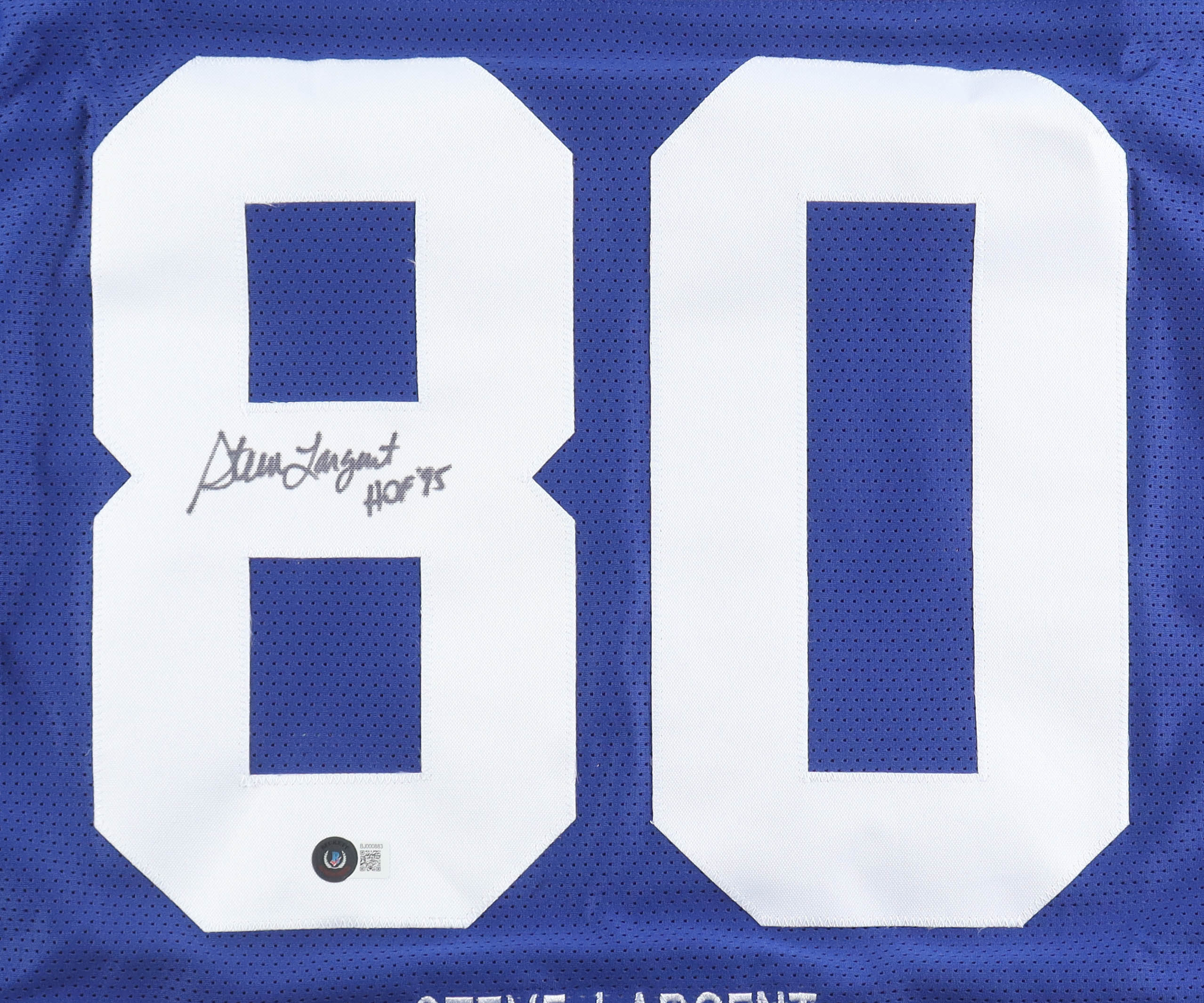 Steve Largent Signed Career Highlight Stat Jersey Inscribed "HOF 95" (Beckett) at PristineAuction.com Steve Largent Signed Career Highlight Stat Jersey Inscribed "HOF 95" (Beckett) at PristineAuction.com