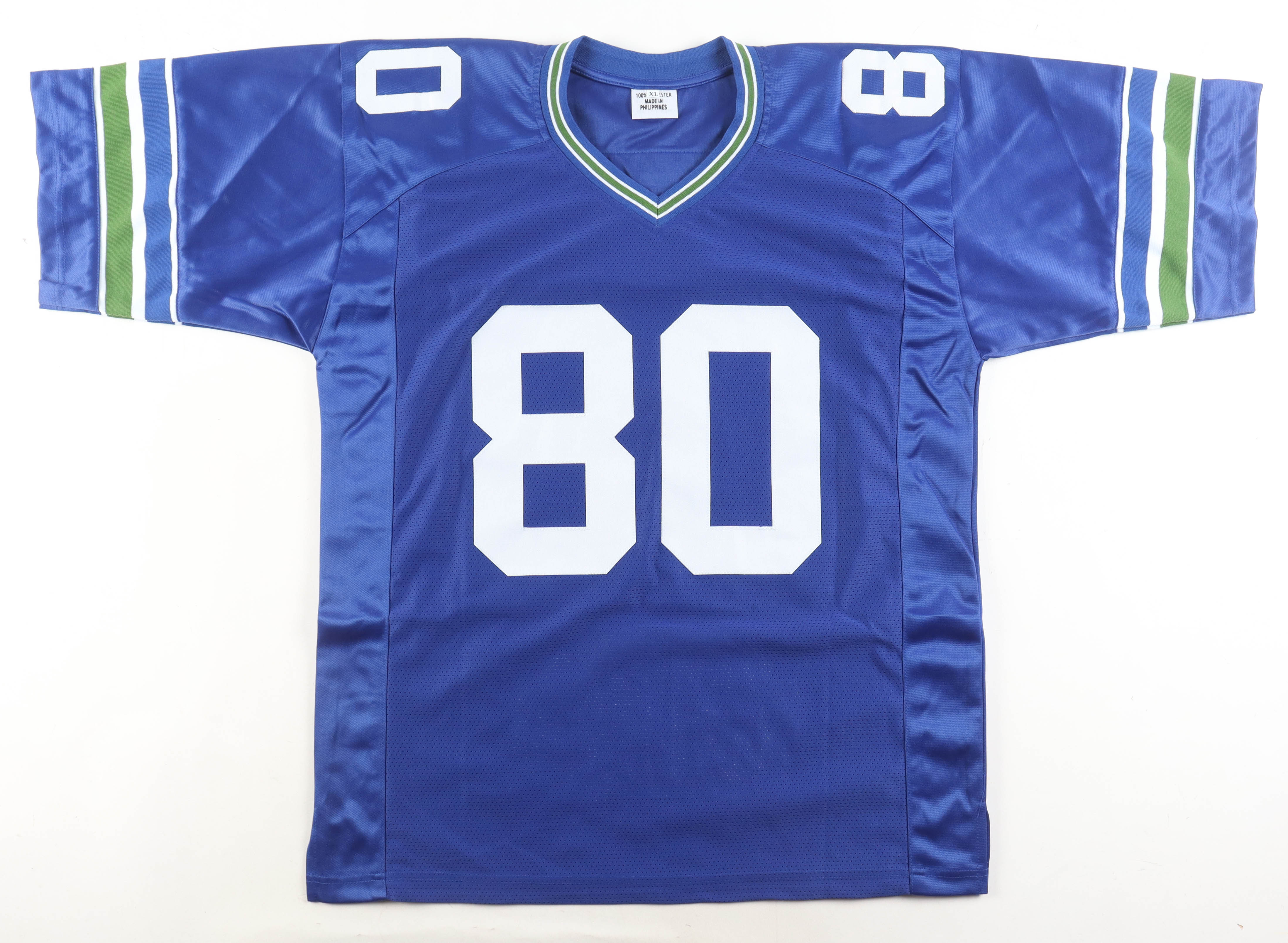 Steve Largent Signed Career Highlight Stat Jersey Inscribed "HOF 95" (Beckett) at PristineAuction.com Steve Largent Signed Career Highlight Stat Jersey Inscribed "HOF 95" (Beckett) at PristineAuction.com