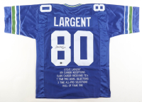Steve Largent Signed Career Highlight Stat Jersey Inscribed "HOF 95" (Beckett) at PristineAuction.com