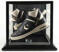 Magic Johnson & Larry Bird Signed Set of (2) Converse Weapon Basketball Shoes with Display Case (PSA & Beckett) at PristineAuction.com