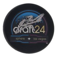 Zeev Buium Signed 2024 NHL Draft Logo Hockey Puck (PSA) at PristineAuction.com