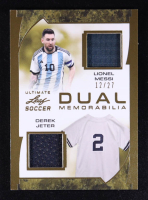 Lionel Messi/Derek Jeter 2022 Leaf Ultimate Dual Memorabilia Gold #UDM-12 #12/27 at PristineAuction.com