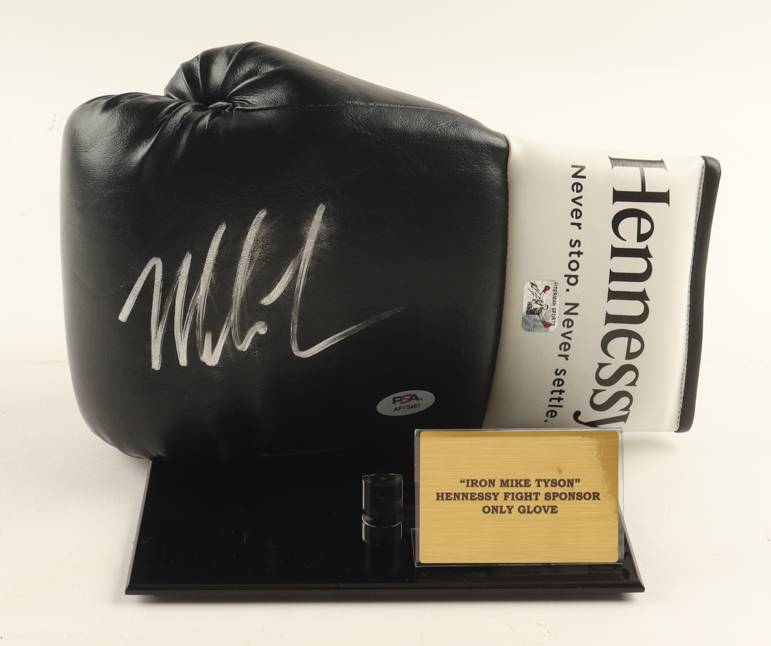 Mike Tyson Signed Hennessy Boxing Glove With Display Stand (PSA & Tyson) at PristineAuction.com Mike Tyson Signed Hennessy Boxing Glove With Display Stand (PSA & Tyson) at PristineAuction.com
