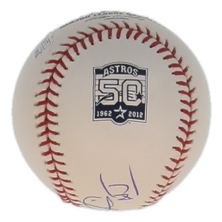 Chris Christie Signed OML Astros 50th Anniversary Logo Baseball (JSA) at PristineAuction.com Chris Christie Signed OML Astros 50th Anniversary Logo Baseball (JSA) at PristineAuction.com