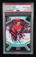 Moritz Seider Signed 2021-22 Upper Deck Series MVP Rookies Trading Card Auto #251 RC (PSA | Autograph Grade PSA Authentic) at PristineAuction.com