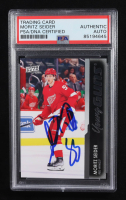 Moritz Seider Signed 2021-22 Upper Deck Series 2 Young Guns Trading Card Auto #469 RC (PSA | Autograph Grade PSA Authentic) at PristineAuction.com