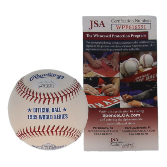 Greg Maddux Signed 1995 World Series Logo Baseball (JSA) at PristineAuction.com Greg Maddux Signed 1995 World Series Logo Baseball (JSA) at PristineAuction.com