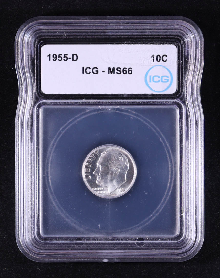 1955-D Roosevelt Silver 10C Dime (ICG MS66) at PristineAuction.com 1955-D Roosevelt Silver 10C Dime (ICG MS66) at PristineAuction.com