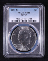 1971-S Eisenhower Silver Dollar (PCGS MS65) at PristineAuction.com