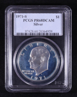 1971-S Eisenhower Silver Dollar - Deep Cameo Proof (PCGS PR68DCAM) at PristineAuction.com