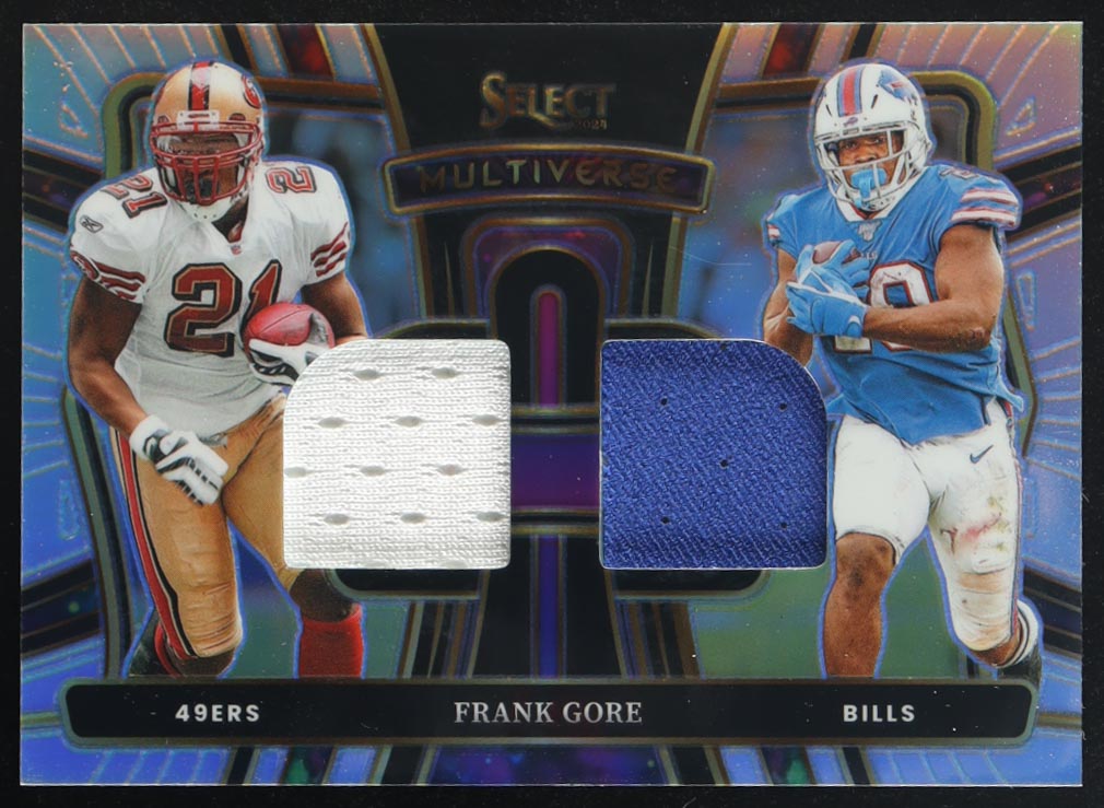 Frank Gore 2024 Select Multiverse Dual Jerseys Prizm #3 #036/149 at PristineAuction.com Frank Gore 2024 Select Multiverse Dual Jerseys Prizm #3 #036/149 at PristineAuction.com