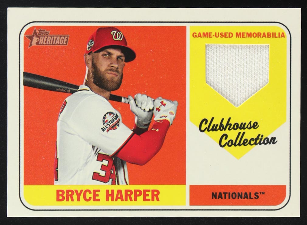 Bryce Harper 2018 Topps Heritage Clubhouse Collection Relics HN #CCRBH at PristineAuction.com Bryce Harper 2018 Topps Heritage Clubhouse Collection Relics HN #CCRBH at PristineAuction.com