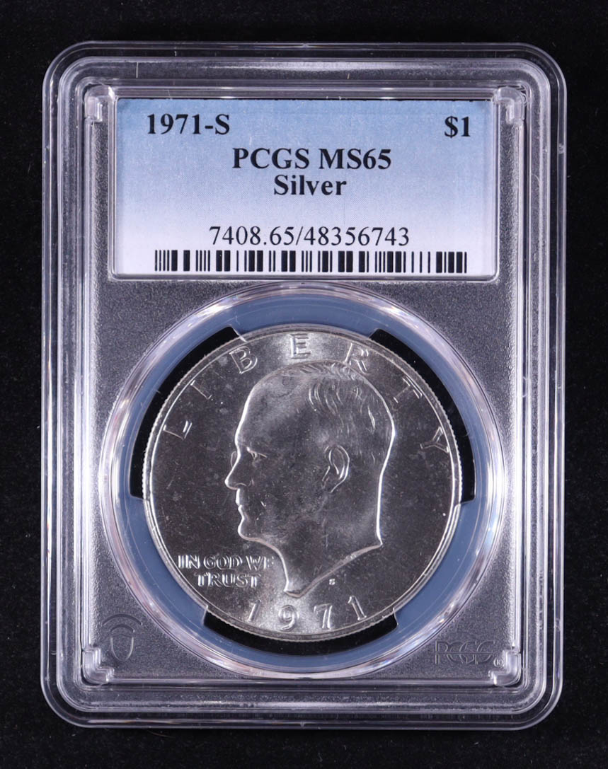 1971-S Eisenhower Silver Dollar (PCGS MS65) at PristineAuction.com 1971-S Eisenhower Silver Dollar (PCGS MS65) at PristineAuction.com