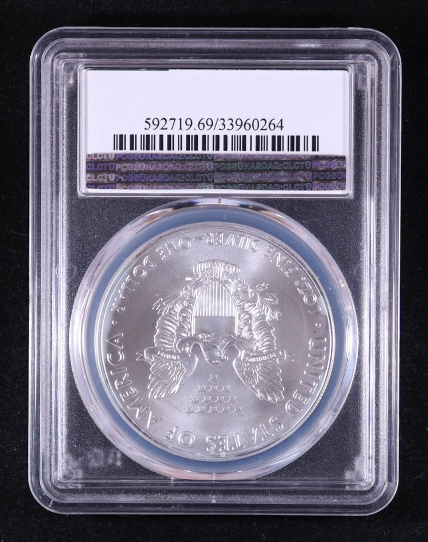 2016 American Silver Eagle, NRA Defending the 2nd Amendment - Wayne LaPierre Signature Label (PCGS MS69) at PristineAuction.com 2016 American Silver Eagle, NRA Defending the 2nd Amendment - Wayne LaPierre Signature Label (PCGS MS69) at PristineAuction.com