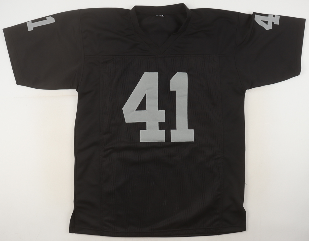 Phil Villapiano Signed Jersey Inscribed "SBXI" &  "'Just Win Baby'" (JSA) at PristineAuction.com Phil Villapiano Signed Jersey Inscribed "SBXI" &  "'Just Win Baby'" (JSA) at PristineAuction.com