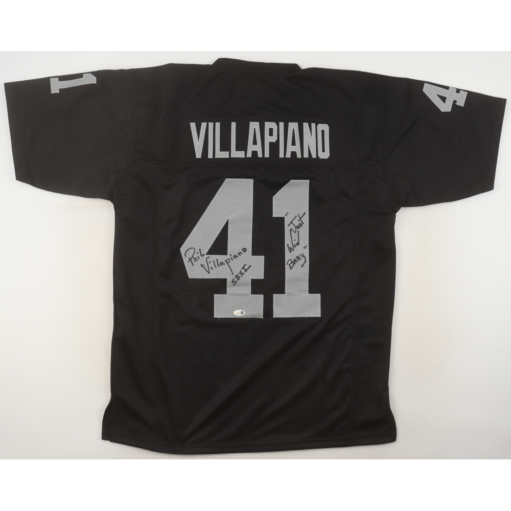 Phil Villapiano Signed Jersey Inscribed "SBXI" &  "'Just Win Baby'" (JSA) at PristineAuction.com