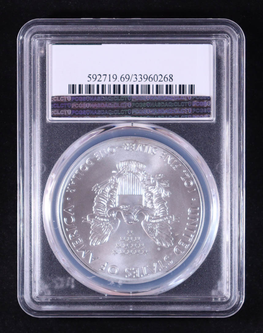 2016 American Silver Eagle, NRA Defending the 2nd Amendment - Wayne LaPierre Signature Label (PCGS MS69) at PristineAuction.com 2016 American Silver Eagle, NRA Defending the 2nd Amendment - Wayne LaPierre Signature Label (PCGS MS69) at PristineAuction.com