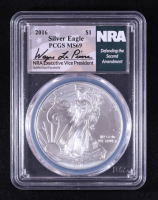 2016 American Silver Eagle, NRA Defending the 2nd Amendment - Wayne LaPierre Signature Label (PCGS MS69) at PristineAuction.com