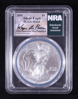 2016 American Silver Eagle, NRA Defending the 2nd Amendment - Wayne LaPierre Signature Label (PCGS MS69) at PristineAuction.com