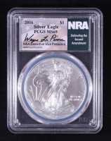 2016 American Silver Eagle, NRA Defending the 2nd Amendment - Wayne LaPierre Signature Label (PCGS MS69) at PristineAuction.com