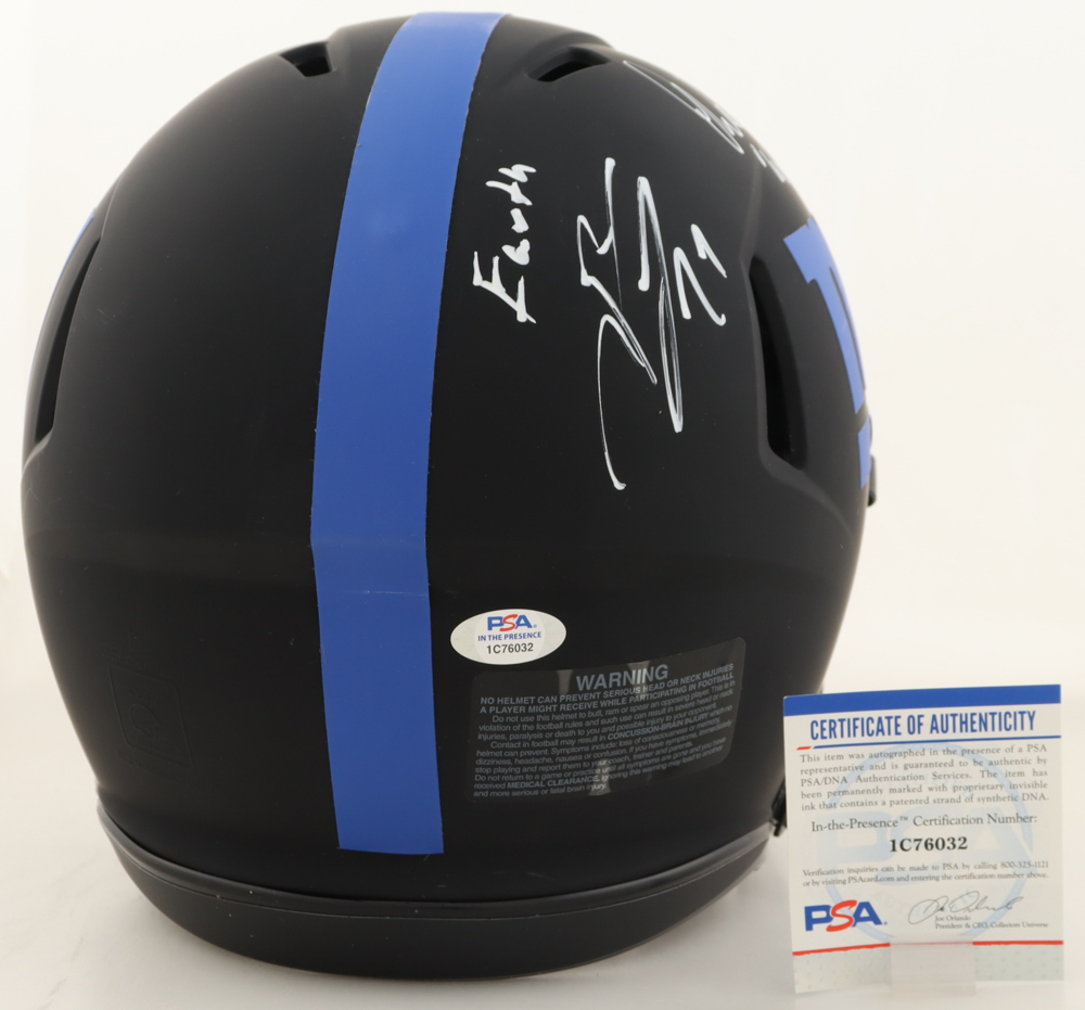 Brandon Jacobs, Derrick Ward & Ahmad Bradshaw Signed Giants Full-Size Authentic On-Field Eclipse Alternate Speed Helmet Inscribed "Earth", "'Wind'" & "'Fire'" (PSA) at PristineAuction.com Brandon Jacobs, Derrick Ward & Ahmad Bradshaw Signed Giants Full-Size Authentic On-Field Eclipse Alternate Speed Helmet Inscribed "Earth", "'Wind'" & "'Fire'" (PSA) at PristineAuction.com