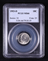 1953-D Roosevelt Silver Dime (PCGS MS66) at PristineAuction.com