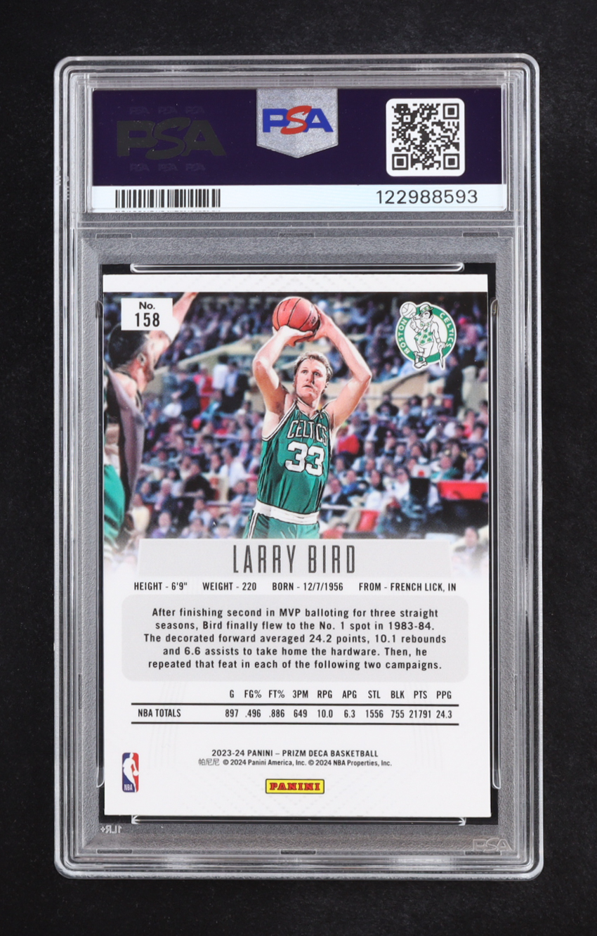 Larry Bird 2023-24 Panini Prizm Deca #158 (PSA 10) at PristineAuction.com Larry Bird 2023-24 Panini Prizm Deca #158 (PSA 10) at PristineAuction.com