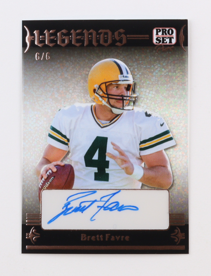 Brett Favre 2023 Leaf Pro Set Pure Legends Sparkle #L-BF1 #6/6 at PristineAuction.com Brett Favre 2023 Leaf Pro Set Pure Legends Sparkle #L-BF1 #6/6 at PristineAuction.com