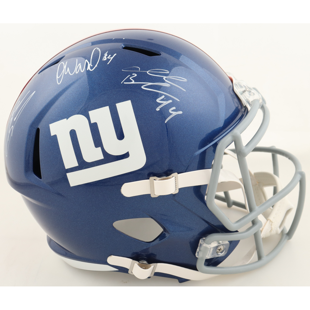 Brandon Jacobs, Derrick Ward & Ahmad Bradshaw Signed Giants Full-Size Speed Helmet (PSA) at PristineAuction.com