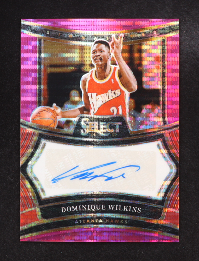 Dominique Wilkins 2024-25 Panini Select Signatures Neon Purple Pulsar Prizms FOTL #SIG-WIL #9/15 at PristineAuction.com Dominique Wilkins 2024-25 Panini Select Signatures Neon Purple Pulsar Prizms FOTL #SIG-WIL #9/15 at PristineAuction.com