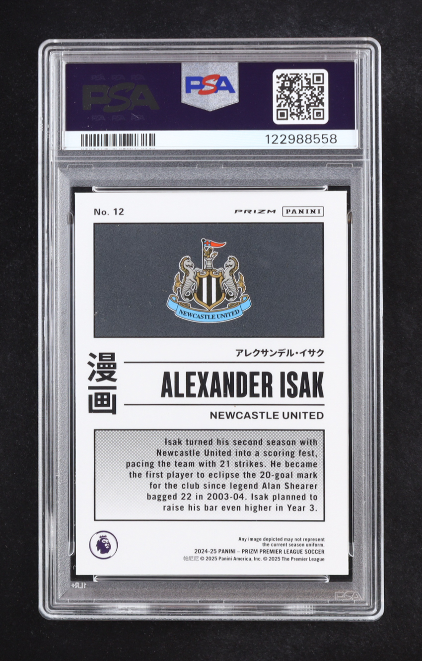 Alexander Isak 2024-25 Panini Prizm English Premier League Manga #12 (PSA 10) at PristineAuction.com Alexander Isak 2024-25 Panini Prizm English Premier League Manga #12 (PSA 10) at PristineAuction.com