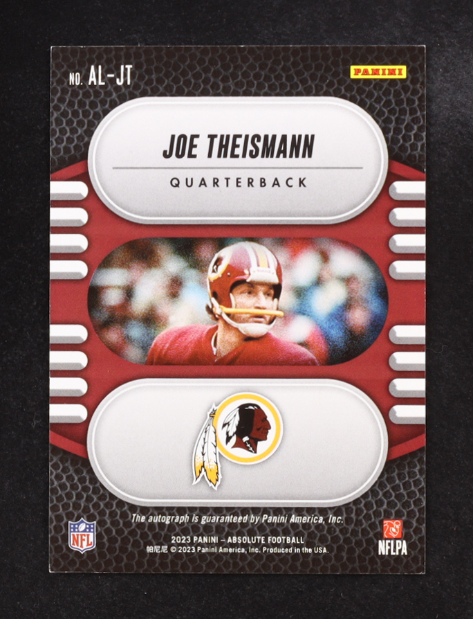 Joe Theismann 2023 Panini Absolute Absolute Legends Signatures Red #AL-JT #59/75 at PristineAuction.com Joe Theismann 2023 Panini Absolute Absolute Legends Signatures Red #AL-JT #59/75 at PristineAuction.com