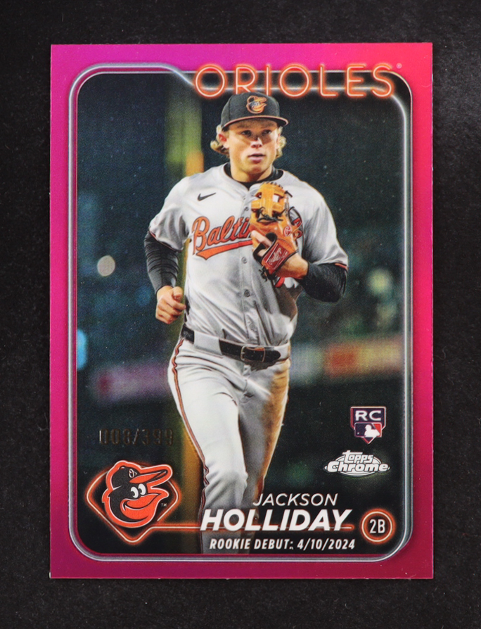 Jackson Holliday 2024 Topps Chrome Update Magenta Refractors #USC89 #8/399 RC at PristineAuction.com Jackson Holliday 2024 Topps Chrome Update Magenta Refractors #USC89 #8/399 RC at PristineAuction.com