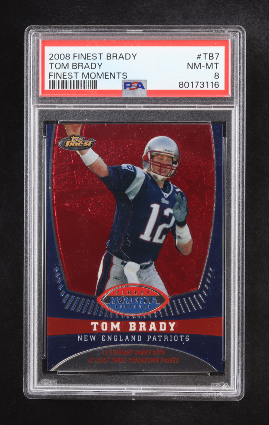 Tom Brady 2008 Finest Tom Brady Finest Moments #TB7 #397/629 (PSA 8) at PristineAuction.com Tom Brady 2008 Finest Tom Brady Finest Moments #TB7 #397/629 (PSA 8) at PristineAuction.com