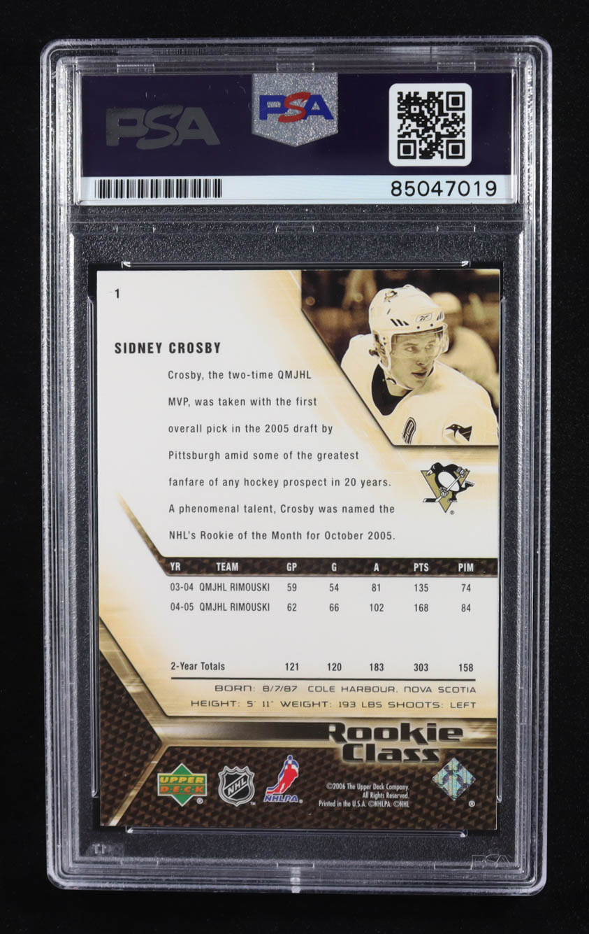 Sidney Crosby Signed 2006 Upper Deck Rookie Class Trading Card Auto #1 RC (PSA | Autograph Grade PSA Authentic) at PristineAuction.com Sidney Crosby Signed 2006 Upper Deck Rookie Class Trading Card Auto #1 RC (PSA | Autograph Grade PSA Authentic) at PristineAuction.com