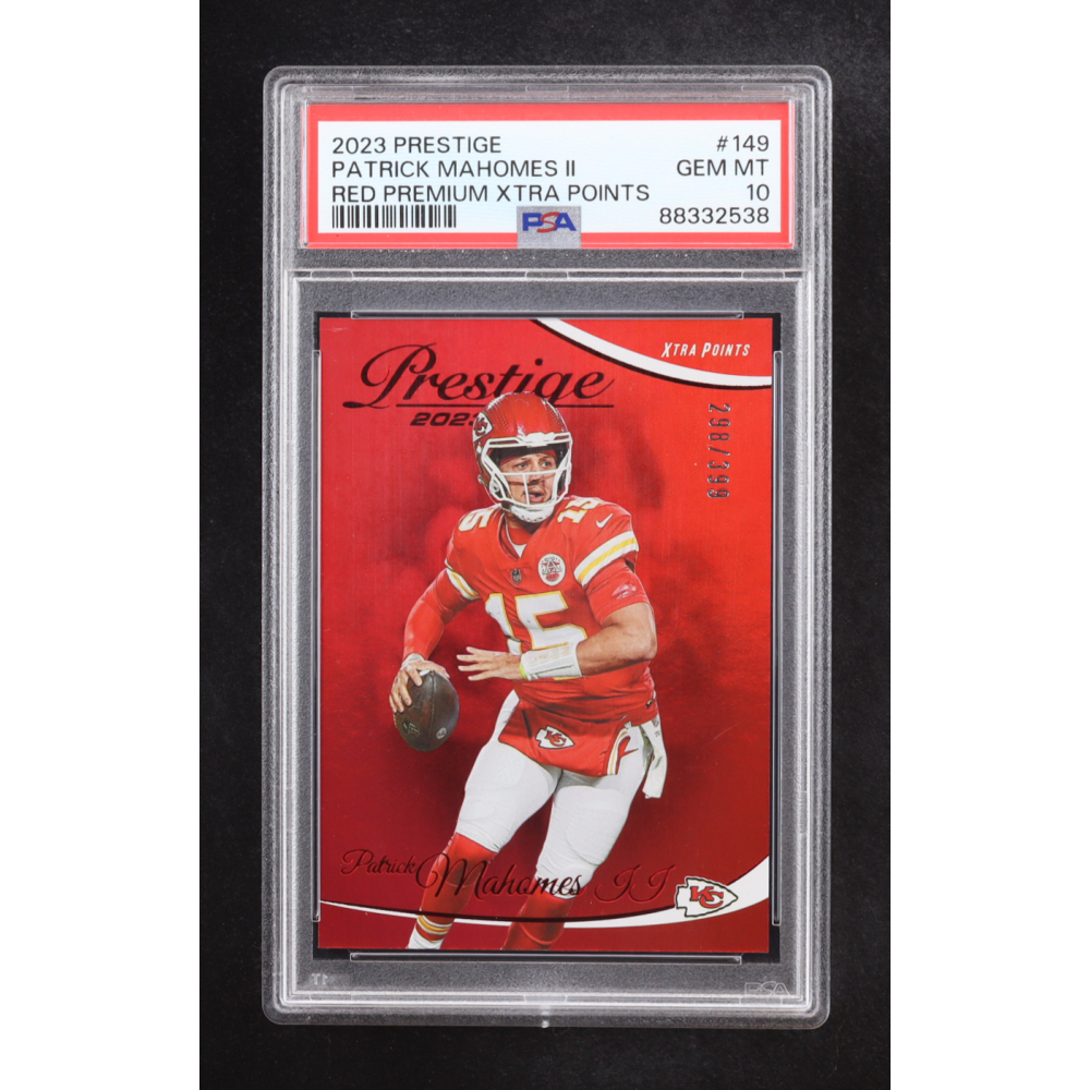 Patrick Mahomes II 2023 Prestige Premium Xtra Points Red #149 #298/399 (PSA 10) at PristineAuction.com