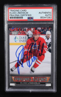 Elias Lindholm Signed 2013-14 Upper Deck Series 2 Young Guns Trading Card Auto #469 RC (PSA | Autograph Grade PSA Authentic) at PristineAuction.com