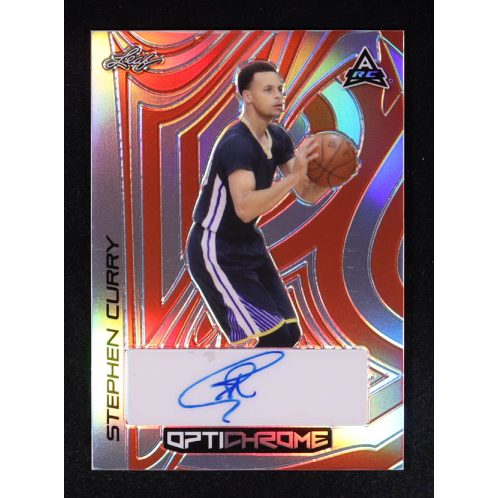Stephen Curry 2022-23 Leaf OptiChrome Prismatic Orange #BASC2 #4/6 at PristineAuction.com