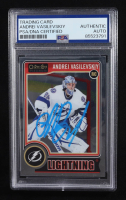 Andrei Vasilevskiy Signed 2014-15 O-Pee-Chee Platinum Trading Card Auto #166 RC (PSA | Autograph Grade PSA Authentic) at PristineAuction.com