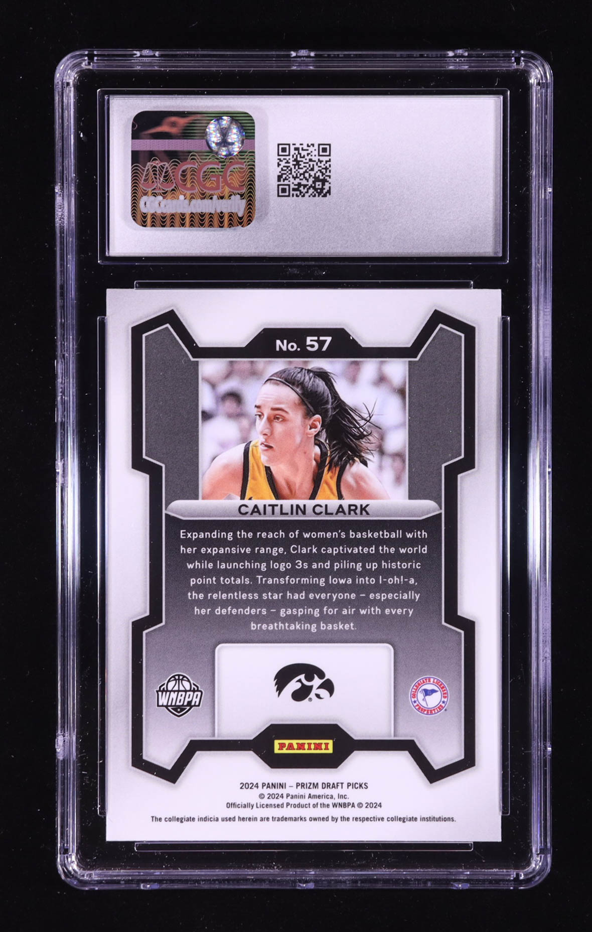 Caitlin Clark 2024-25 Panini Prizm Draft Picks #57 RC (CGC 10) at PristineAuction.com Caitlin Clark 2024-25 Panini Prizm Draft Picks #57 RC (CGC 10) at PristineAuction.com