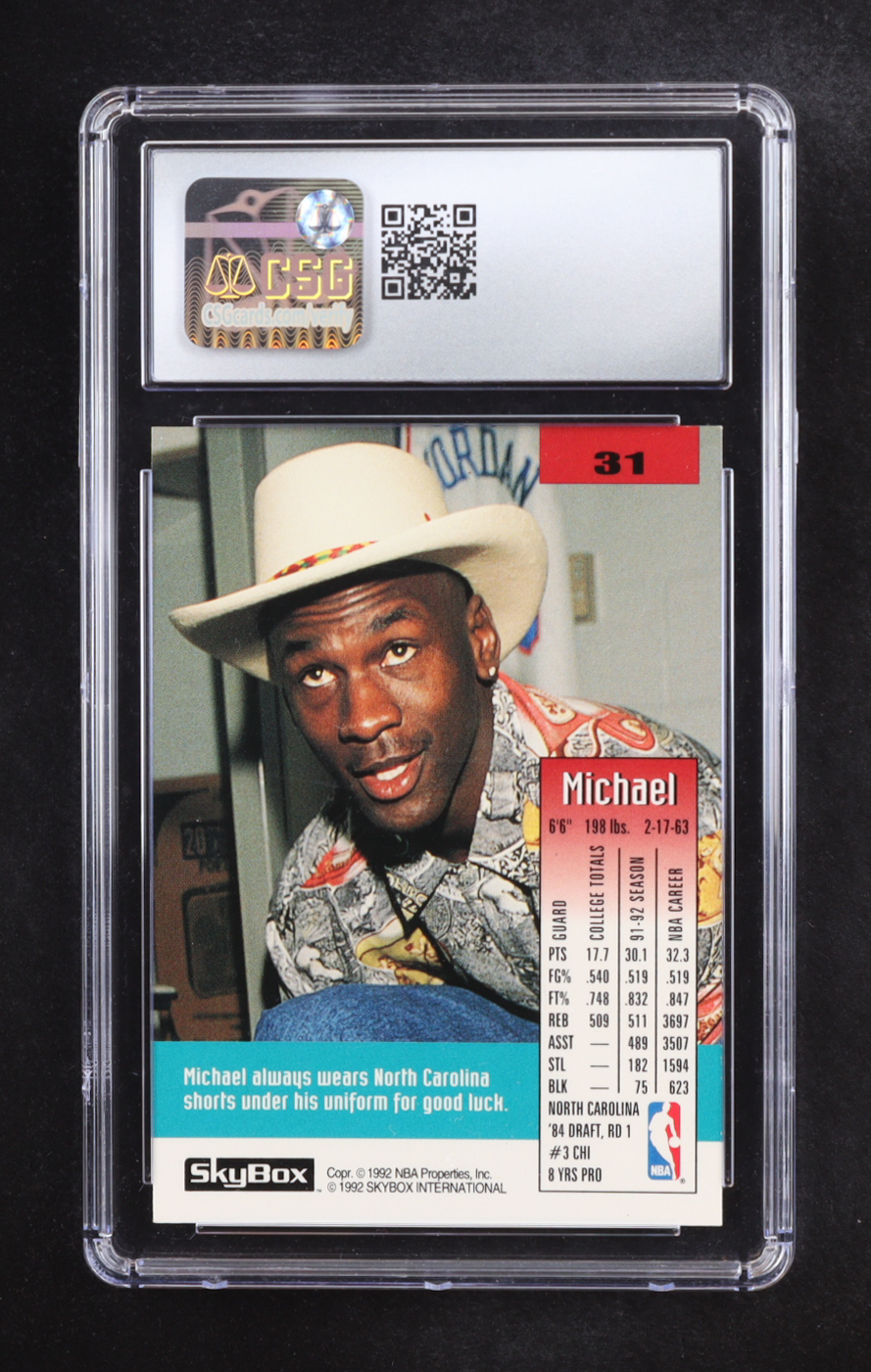 Michael Jordan 1992-93 SkyBox #31 (CSG 8.5) at PristineAuction.com Michael Jordan 1992-93 SkyBox #31 (CSG 8.5) at PristineAuction.com