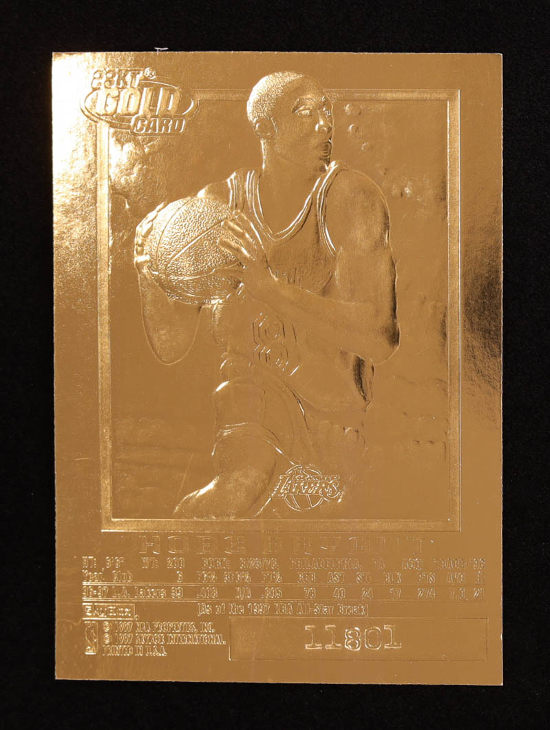 Kobe Bryant 1996-97 Skybox EX-2000 Blue Sky 23KT Gold RC at PristineAuction.com Kobe Bryant 1996-97 Skybox EX-2000 Blue Sky 23KT Gold RC at PristineAuction.com