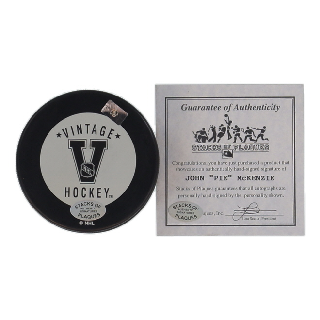 John "Pie McKenzie Signed Bruins Logo Hockey Puck (SoP) at PristineAuction.com John "Pie McKenzie Signed Bruins Logo Hockey Puck (SoP) at PristineAuction.com