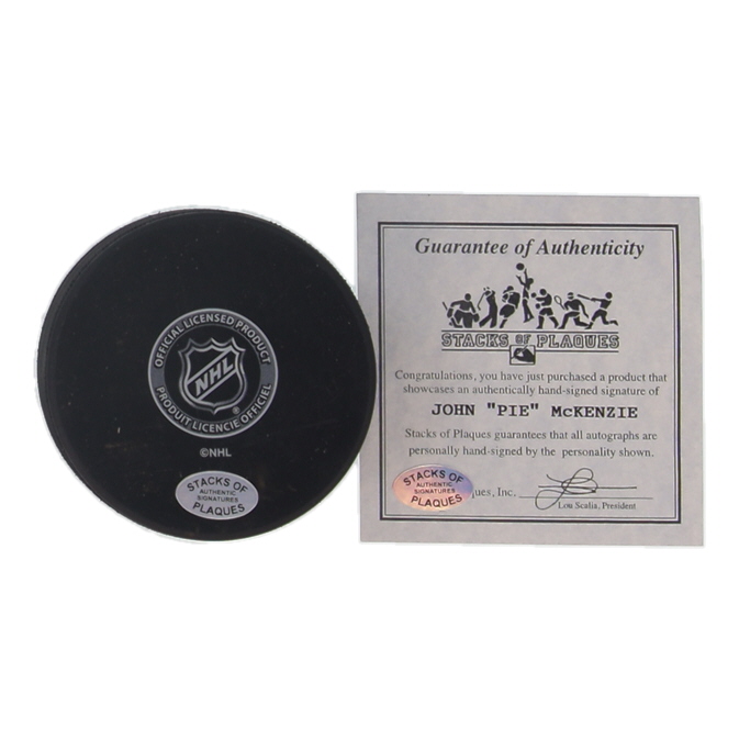 John "Pie McKenzie Signed Bruins Logo Hockey Puck (SoP) at PristineAuction.com John "Pie McKenzie Signed Bruins Logo Hockey Puck (SoP) at PristineAuction.com